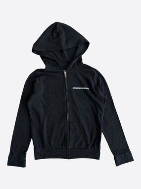 Chrome Hearts Black & White Cross Logo Zip Up Hoodie